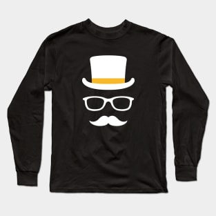 Mustache Ideology Handlebar Mustache Fathers Day Funny Dad Long Sleeve T-Shirt